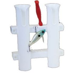 Tempress Fish-On Rod Holder, Double White, Fishing accessory, Rod holder, Boat accessory, Kayak accessory, UV stable, Polypropylene, Mounting hardware, Double rod holder, Fishing gear, High visibility, Fishing rods, Fishing setup