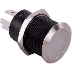 Sierra AV10130B Push-Button Switch, Blue LED, Stainless Steel Design, 20A, UL1500 Certified, IP67 Sealed, Quick Connect Terminals, Daisy Chaining, Vibrant Blue Color, High Load Capacity