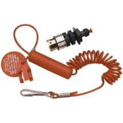 Coiled Lanyard For 4097 Switch, Safety Accessory, Engine Cutoff, Boat Safety, Sierra Brand, Marine Products, Replacement Lanyard, Boating Adventures, Peace of Mind, Safety Feature, Engine Cutoff Switch, Safety Precautions.