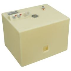 Tank-Fuel Below Deck 29 Gal, fuel storage, cross-linked polyethylene tank, corrosion-pit resistant, molded fill neck, Hose Tite, machined aluminum fittings, E10 requirements, ABYC compliant, compact dimensions, Moeller, gasoline, diesel.