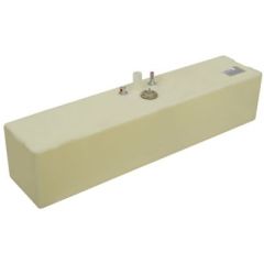 Tank-Fuel Below Deck 19 Gal, fuel storage, cross-linked polyethylene, ethanol, biodiesel, corrosion-pit resistant, Hose Tite, machined aluminum fittings, E10 requirements, ABYC regulations, compact design, Moeller