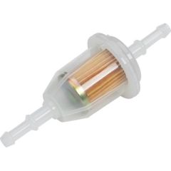 Moeller In-Line Fuel Filter, 5/16", 10 Micron Filtration, Clear Vial, Durable Construction, 3/8" Barb Size, Vehicle Fuel System Upgrade, Performance Enhancement, Reliable Filtration Solution