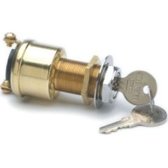 2 Pos Starter/Ignition Switch, vehicle enthusiast, mechanic, upgrade, ignition system, high-quality switch, off, on, complete control, starting functions, precision, screw terminals, brass case, long-lasting performance, chrome plated brass face nut, eleg