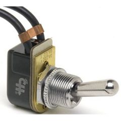 Off-On Toggle, Longbat/Leads, electrical needs, toggle switch, power capacity, conductivity, chrome plated, brass handle, SPST, keyway, mounting stem, Cole Hersee, wire type, electrical system, performance, quality.