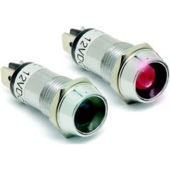Cole Hersee PL6GBP 12V Pilot Light, Green LED, electrical project, LED technology, durable finish, quick connect terminals, compact design, green lens color, professional electrician, DIY enthusiast, retail package.