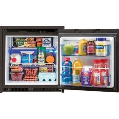 Norcold NR751BB 2.7 AC/DC Marine Refrigerator, Black, freezer compartment, blue LED interior light, hidden ventilation grill, reversible door, DE 751 cut out, 12/24 DC and AC power options, 2-year warranty, optional power cord 121-635591