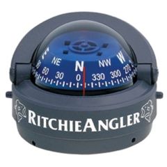 Angler Compass, Surface Mount, Fishing Enthusiasts, Direct-Reading Blue Dial, Green Night Lighting, Built-In Compensators, Movable Sun Shield, Adjustable Bracket Mount, DirectiveForce Magnets, Ritchie Navigation, 3-Year Warranty, Gray Color, Light Green A