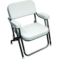 Wise 3316784 Promotional Deck Chair, Brite White, outdoor relaxation, marine grade vinyl, high compression foam, 5-year warranty, Wise seating, Brite White color, outdoor adventures