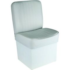 Deluxe Jump Seat, White, Boat Seat, Marine-grade Vinyl, Wise Seating, Comfort, Storage, Elegance
