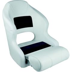 Wise 8WD33151008 Deluxe Pontoon Furniture, Bucket Seat, Marine-Grade Vinyl, Captain's Stand, White/Navy/Blue