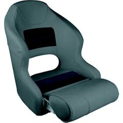 Wiise 8WD33151011 Deluxe Pontoon Furniture, Bucket Seat, Flip Up Bolster, Light Gray/Navy/Blue, Pontoon Boat Seating, Marine-Grade Vinyl, UV Treated, 6-Year Warranty, 3-Year Upholstery Warranty, Stylish Color Combination, Comfortable Bolster, Pontoon Boat