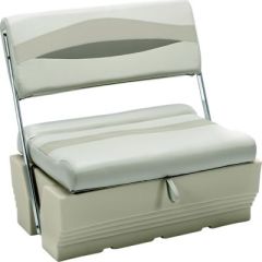 wise bm11521066 premier pontoon flip flop seat, stone/mocha java/khaki, high density polyethylene, marine grade vinyl, UV resistant, durable, comfortable, weather resistant, storage, warranty