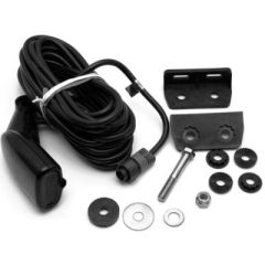 HST-DFSBL Transom Transducer, Dual Frequency, fishing enthusiast, underwater information, water temperature, fishfinder, chartplotter, marine electronics, professional angler, fishing adventure.