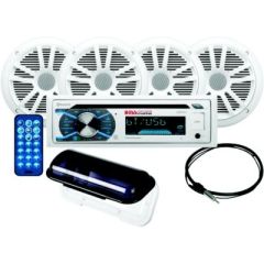 Boss MCK508WB64S CD/USB/SD, Marine Receiver Speaker Package, Bluetooth Hands-Free