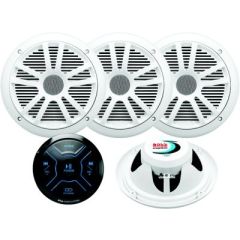Boss Audio MG250W64 Bluetooth® Gauge Receiver Package, 6.5" Marine Speakers