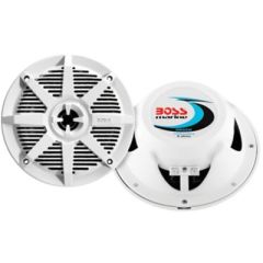 5-1/4" Marine Speakers, White, Boss Audio Systems, Weatherproof, Power Handling, High-Frequency Tweeter