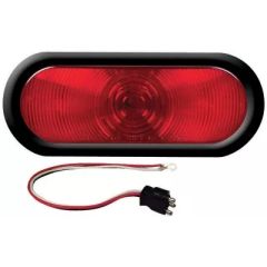 light w/grommet, pigtail, 6" oval red taillight kit, vehicle safety, style, durability, weather-resistant, easy installation, vibrant red color, visibility, sophistication, professional driver, weekend adventurer, convenience, safety, style, upgrade, Optr