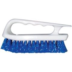 Captain's Choice 6" Handy Scrub, chemical resistant propylene bristles, durable and versatile, ergonomic design, compact size, reliable cleaning tool, vibrant color, upgrade cleaning experience