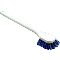 Captain's Choice Bottom Scrubber 20, very stiff, cleaning tool, durable materials, chemical-resistant bristles, generous size, efficient cleaning, sturdy handle, ergonomic design, superior quality.