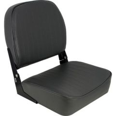 Springfield 1040624 Economy Folding Seat, Charcoal, Boat Seat, Comfort, Durability, Affordability, Plush Padding, Durable Upholstery, Rigid Plastic Frame, Long-lasting, Retention Strap, Snap, Springfield Marine, Quality Craftsmanship, Charcoal Color, Boat