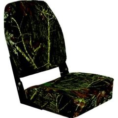 Springfield High Back Folding Seat, Mossy Oak Break-Up, comfort, durability, outdoor enthusiasts, plush cushioned design, durable upholstery, rigid injection molded frame, heavy-duty aluminum powder coated hinges, iconic Mossy Oak Break-Up pattern, camouf