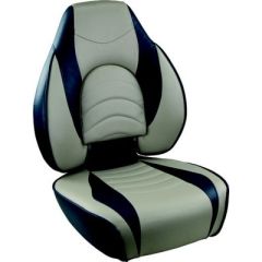 Springfield 10416311 Fish Pro High Back Seat, Blue/Gray, fishing seat, marine grade vinyl