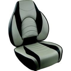 Springfield 10416341 Fish Pro High Back Seat, Charcoal/Gray, fishing enthusiasts, marine grade vinyl, concealed pinch-proof hinges, molded-in grab inserts, optional armrests, Springfield Marine, durability, boat seat, comfort, support.