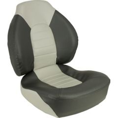 Springfield Fish Pro Mid Back Folding Seat, Charcoal & Gray, lumbar cushion, mesh storage, universal mounting, boat accessory, fishing gear, comfort, convenience, durability, compact design