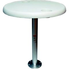 Dock Edge 1690202 Stowable Table Package, Round Tabletop, Boat Table, Boat Furniture