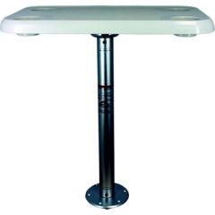 Dock Edge 1690207 Stowable Table Package, Rectangular Tabletop, Springfield Marine, Boat Table, Outdoor Table, Boat Furniture, Table Mount, Anodized Table Base, White Table, Boating Convenience