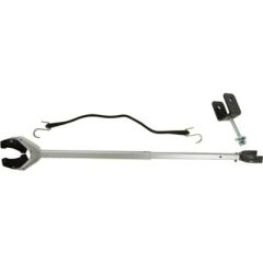 Springfield Guardian Economy Motor Support, boat motor support, high-strength cast aluminum, durable rubber components, leading edge protection, over the roller mount, bolt-on mount, bungee cord, versatile installation, steering mechanism protection, hass