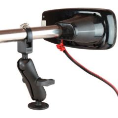 RAM108D Trolling Motor Stabilizer, 9" Arm, vibration-free trolling, durable design, single strap base, double socket arm, round base, eliminate vibrations, optimal protection, 9" arm length, bow-mounted trolling motors, Ram mounts, exceptional quality, fi