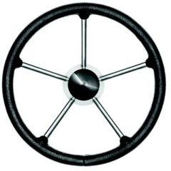 Schmitt 5 Spoke Destroyer Wheel, Poly Grip, boat steering wheel, marine steering wheel, boat upgrade, steering control, boat accessory, boat interior, boat maneuverability