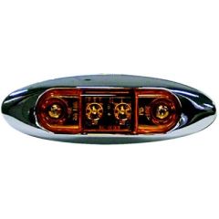 Anderson LED Clearance/Side Marker Light Kit, Chrome Bezel, Vehicle Lighting, Automotive Accessories, Amber LED Lights, Sealed 2-Diode LED, Vehicle Safety, Easy Installation, Long-lasting, High Quality, Sleek Design