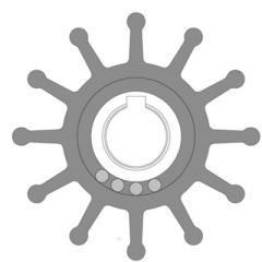 Johnson Pump 09-702B-1 Impeller, Sherwood 10615K, Jabsco 17954-0001, MC 97 rubber compound, global impeller technology, engine performance, OEM dimensions, extensive testing, long-lasting reliability, Johnson Pump/Mayfair, 12 blades, MC97 material, pump s