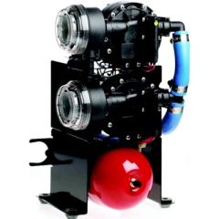 Aqua Jet Duo Water Pressure System, high-demand system, dual-pump design, boat, RV, water vessel, Johnson Pump/Mayfair, durable construction, 3/4" port type, 12 voltage, inlet strainers, accumulator tank, upgrade, reliable solution.