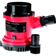 Johnson Pump Model 1600 Heavy Duty Bilge Pump, high capacity, reliable motor performance, leak-free operation, durable ABS plastic, low amp draw, made in the USA, 3-year warranty, high volume pumping, superior performance, power and reliability.