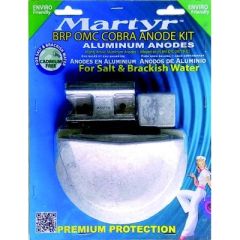Martyr BRP OMC Cobra Anode Kit, Magnesium, corrosion protection, OMC Cobra, marine anodes, durability, saltwater resistance, CMCOBRAKIT, installation instructions, engine protection, Martyr Anodes, longevity, boat maintenance, CM984513, CM393023, CM431708