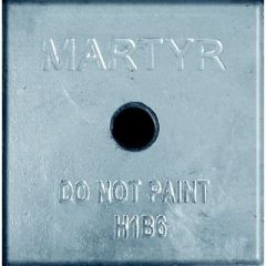 Martyr CMH1B65GZ Square Heat Exchanger Anode, Zinc, PMG Aluminum