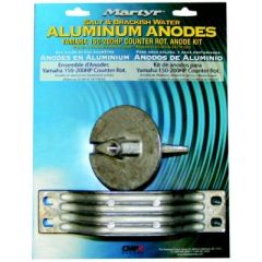 Yamaha Anode Kits, Aluminum, Yamaha CM-Y150CRKITA YAM 150 H, outboard motor, saltwater, marine environment, propeller, trim tab anodes, Martyr Anodes, corrosion, 150HP Counter Rotating, boating adventure.