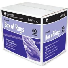 Buffalo Recycled White Flannel Cloth Wipers, 4 lb. box, environmentally friendly, highly absorbent, versatile wipers, buffing and polishing, high-quality, durable, cost-effective, exceptional cloth wipers.