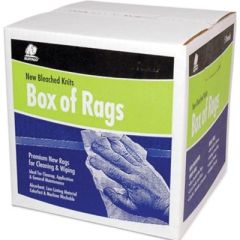 Buffalo New Bleached White Knit Wipers, cleaning solution