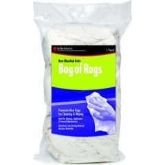Buffalo New Bleached White Knit Wipers, household cleaning, heavy-weight material, absorbent, low-linting, seamless cleaning, versatile, durable, long-lasting performance, 1 lb. bag, elegant white color, high-quality, Buffalo rags, cleaning essential.