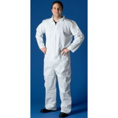 Buffalo SMS Disposable Coverall, XL, Contractor-Grade Coverall, Three-Layer SMS Material, Zip-Front Design, Elastic Wrists, Ankle, Waist, Non-Hooded Style, One-Way Zipper, No Pockets, Buffalo Rags, XL Size, Chest Size 46-48, Individually Poly-Bagged, Brea
