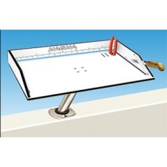 Magma Black, White Bait/Filet Mate Table, LeveLock All Angle Adjustable Fish Rod Holder, Built-in Ruler, Knife & Pliers Slots, FDA Approved, High-Density Polyethylene, Levelock Fish Rod Holder Mount, Fillet Knife Holders, Fishing Pliers Slot, Stainless Tu