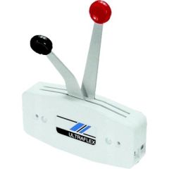 Single Function Dual Lever Side Mount Control, White, Outboard Powered Boats, Nylon Fiberglass, Anodized Aluminum Levers, Merc Gen I Cables, K23 Connection Kit, K24 Connection Kit, Uflex, C2 Cables, C8 MACHzero Cables, 33C Cables