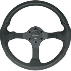 Nisida Steering Wheel, Black Grip, Italian Design, Aluminum Spokes, Polyurethane Grip, Multi-Positioning Hub, UFLEX Quality