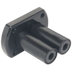 Hydraulic Dual Hose Bulkhead Fitting, Black, Uflex, high-pressure, watertight, versatile, reliable, durable, efficient, compact, innovative, precision crafted