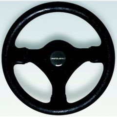 Uflex Soft Touch Steering Wheel, Black, vehicle enthusiast, thermoplastic antishock, 3/4" tapered shafts, 11 inches, hub, elegant black color, car enthusiast