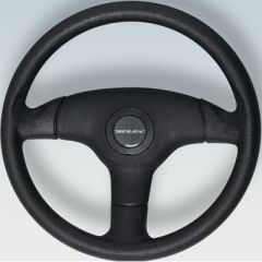 Uflex V60 Antigua Steering Wheel, Black, Boat enthusiast, Fiberglass reinforced nylon, PVC grip, Maneuverability, Multi-positioning hub, Marine accessories, Superior craftsmanship, Ergonomic design